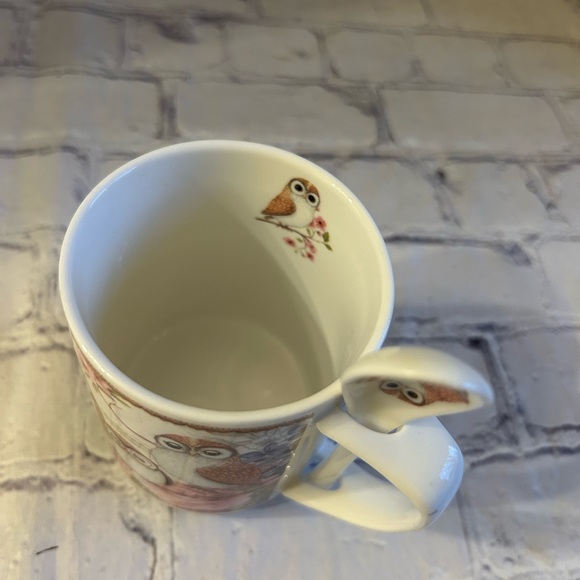 SUMMER RIVER OWLS IN A TREE CERAMIC COFFEE CUP WITH SPOON - Picture 7 of 8